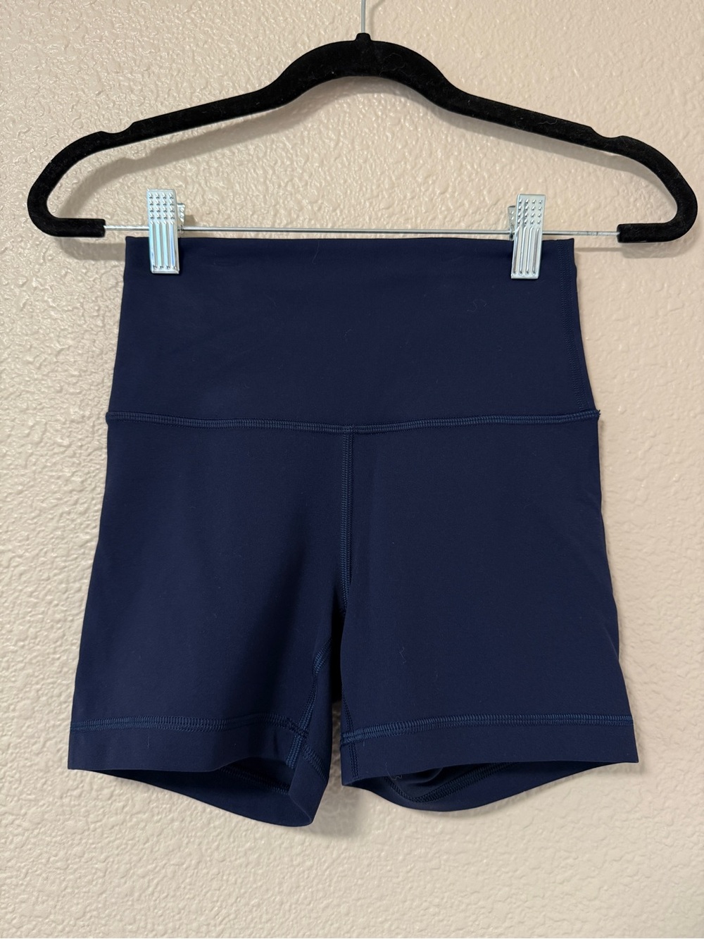 lululemon Wunder Train High Rise Short 4" Biker Short Pilate Short Navy 4 - Picture 3 of 7